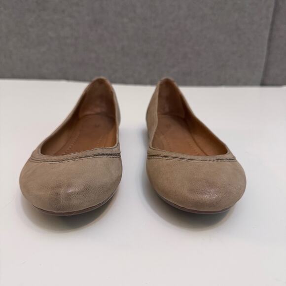 Frye Shoes Womens 6M Taupe Leather Carrie Slip On Ballerina Flat - Picture 4 of 13